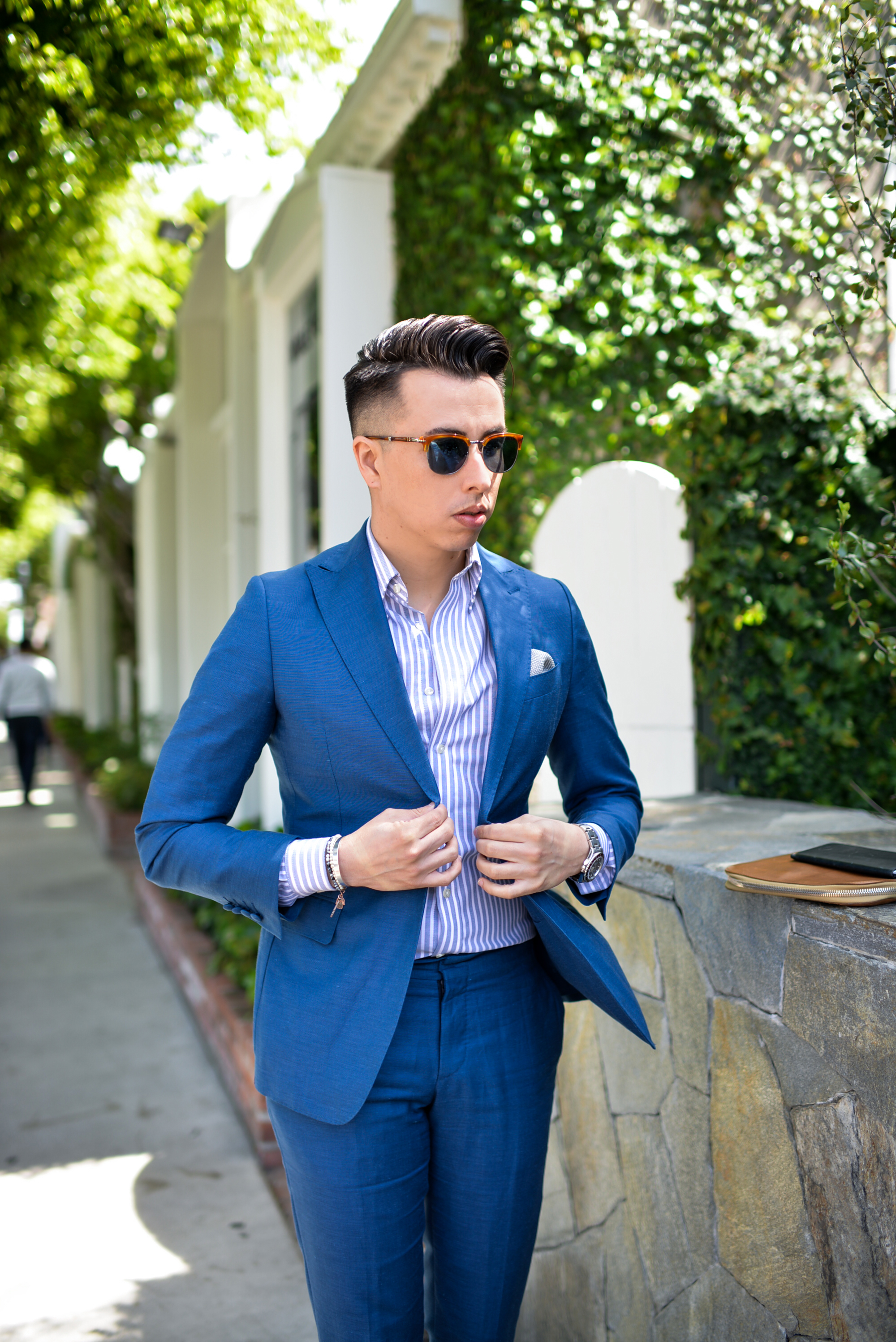 Blue Linen Suit | Blake Scott